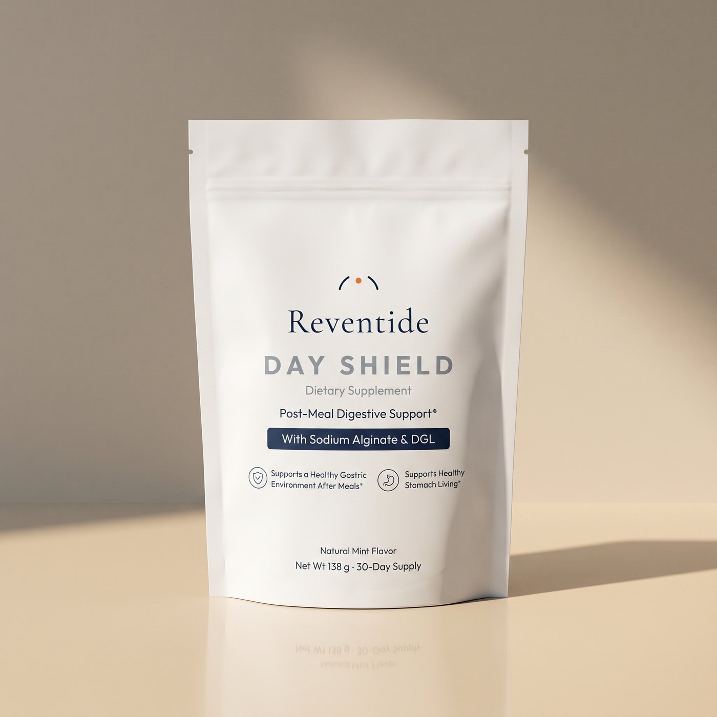 Reventide Day Shield powder-drink pouch.