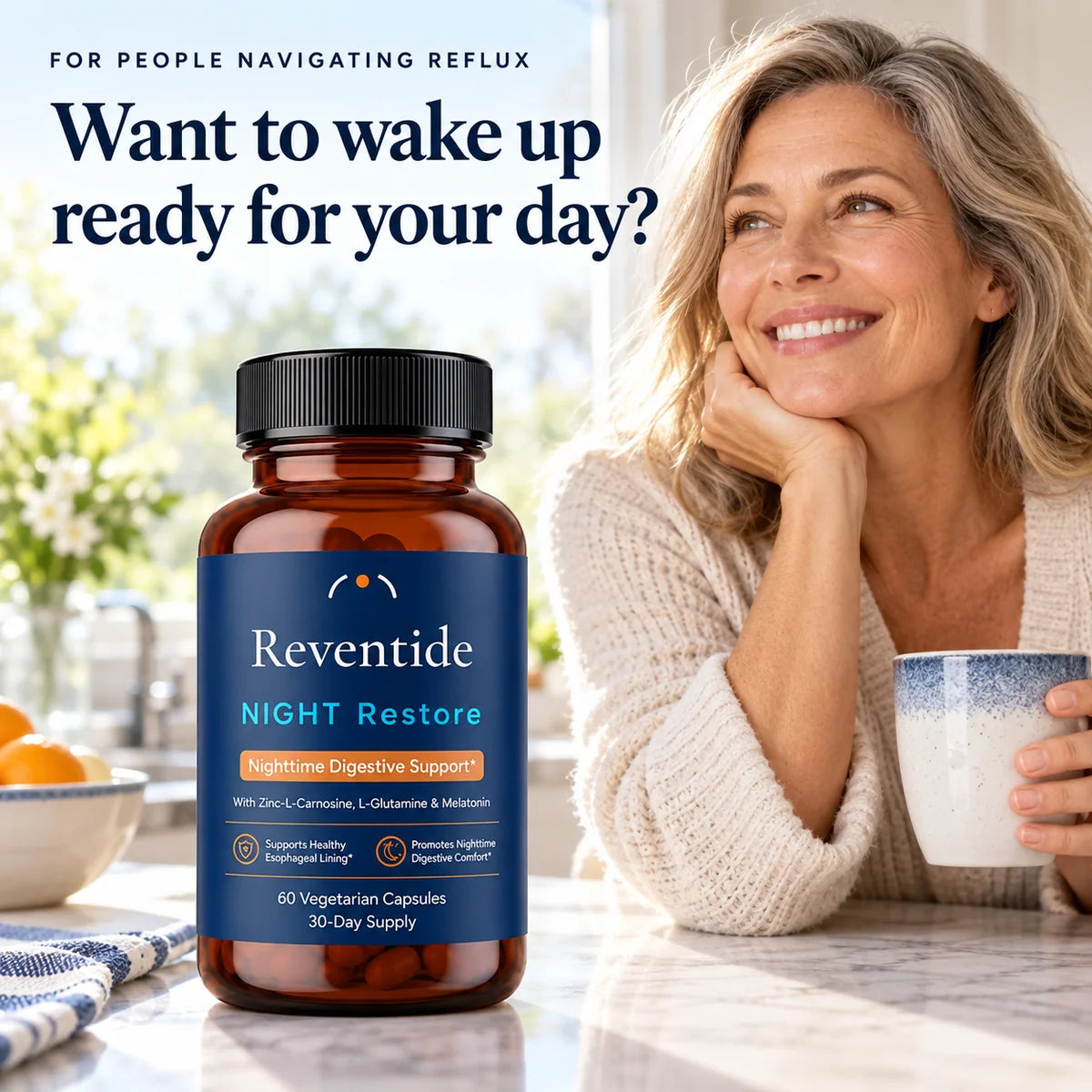Want to wake up ready for your day? Aspirational lifestyle imagery.